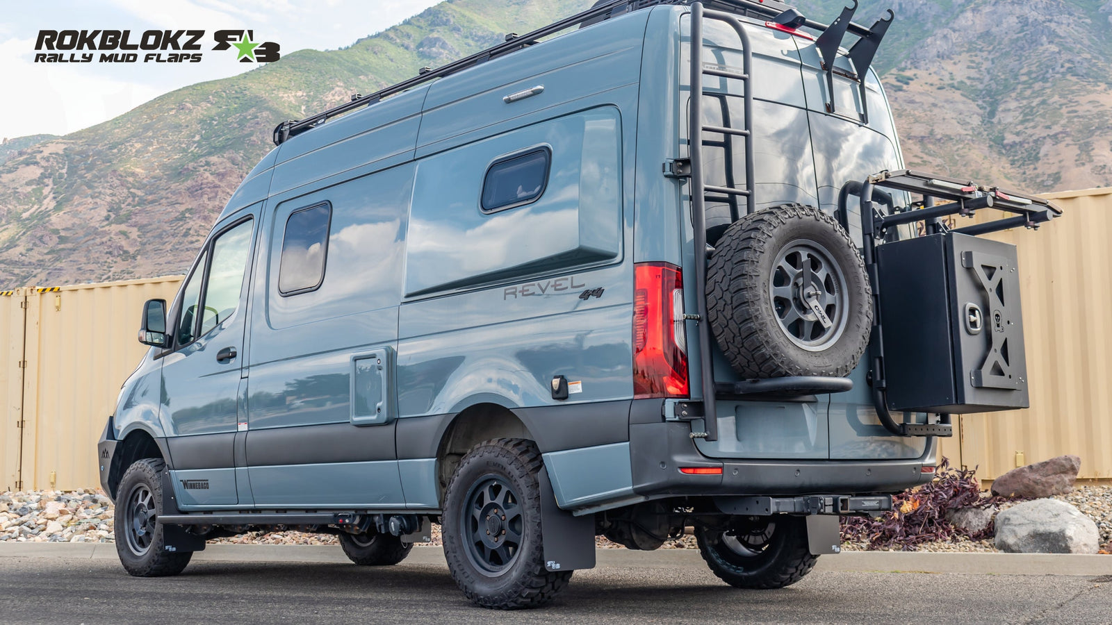 RokBlokz - Mercedes Sprinter 2019+ High Clearance Mud Flaps by RokBlokz - front view