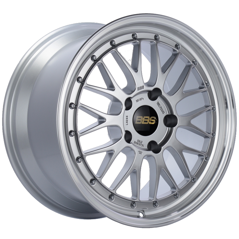 BBS LM 18x10 5x130 ET65 CB71.6 Diamond Silver Center Diamond Cut Lip Wheel - LM266DSPK by BBS - front view