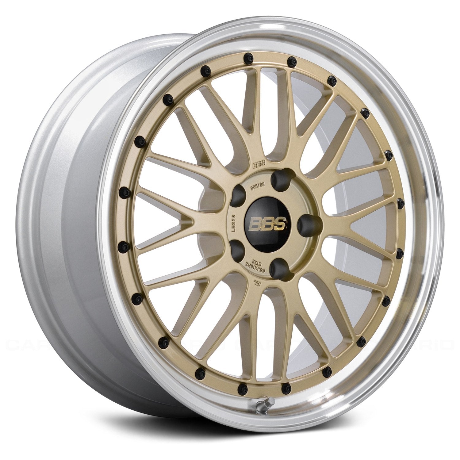 BBS LM 19x9.5 5x120 ET35 Gold Center Diamond Cut Lip Wheel -82mm PFS/Clip Required - LM228GPK by BBS