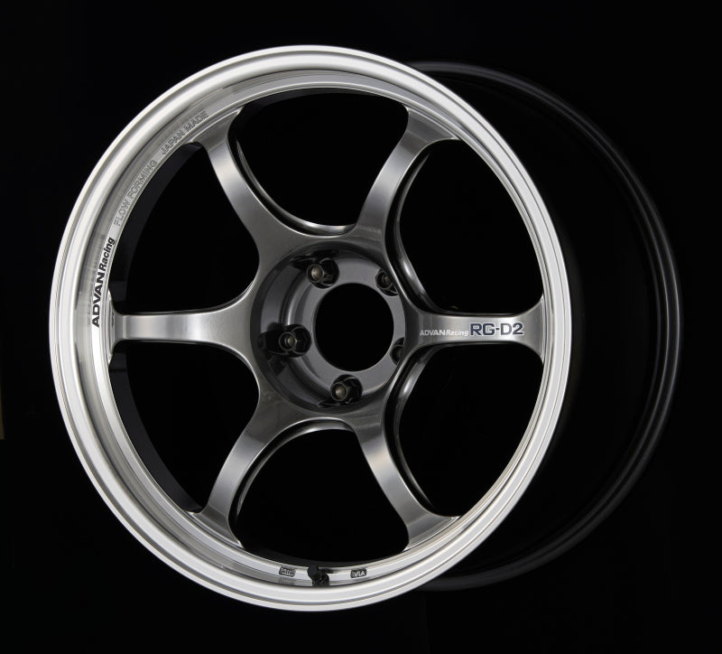 Advan RG-D2 18x8.0 +44 5-114.3 Machining & Racing Hyper Black Wheel - YAT8G44EHB by Advan - front view