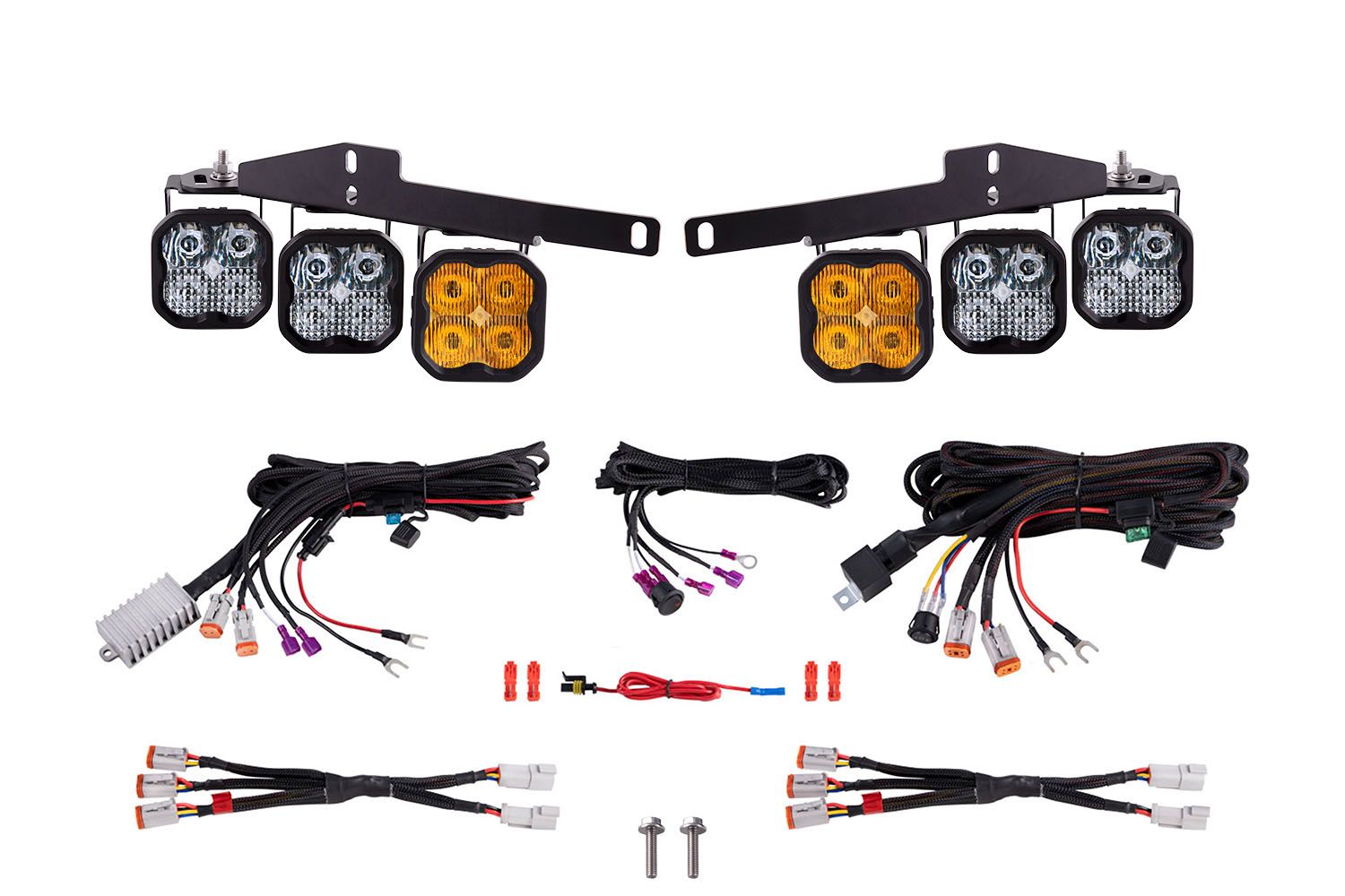 Diode Dynamics 17-20 Ford Raptor SS3 LED Fog Light Kit - Yellow Max - DD7361 for 2017-2020 Ford F 150 - front view