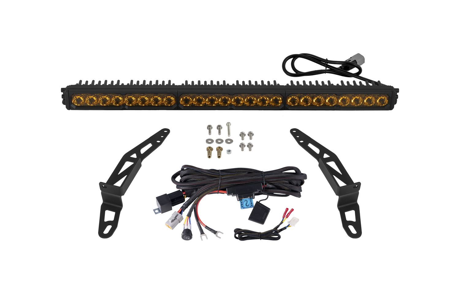 Diode Dynamics Jeep 2018 SS30 Bumper LED Kit Sport Yellow Combo - DD8720 for 2018-2026 Jeep Wrangler - front view