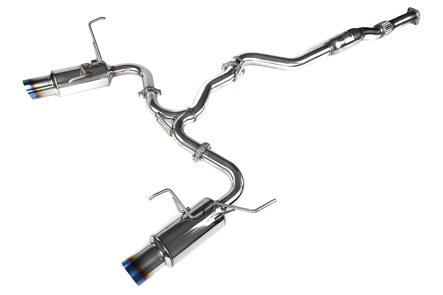 Invidia 08+ Subaru WRX/STI 4dr N1 Twin Outlet Single Layer Tip Titanium Cat-Back Exhaust - HS11STIGTT for 2008-2014 Subaru Im
