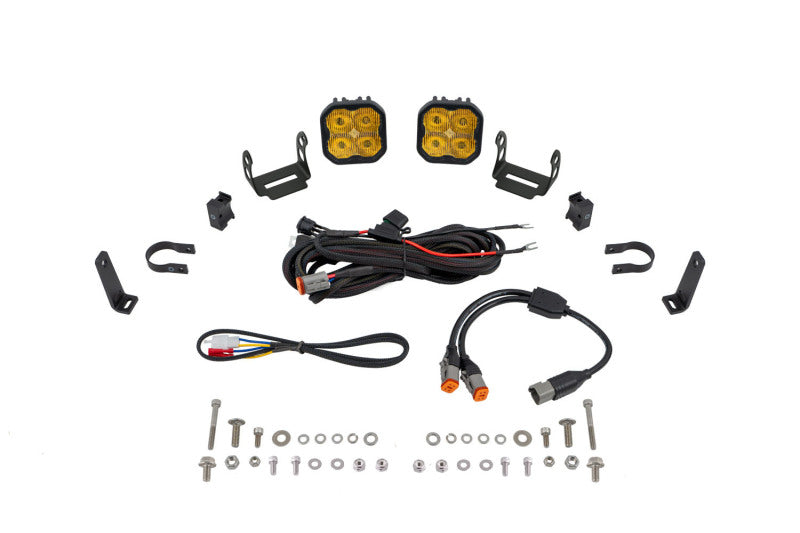 Diode Dynamics SS3 LED Bumper 1 1/2 In Roll Bar Kit Pro - Yellow SAE Fog (Pair) - DD7665 for 2020-2023 Polaris RZR PRO XP Pre