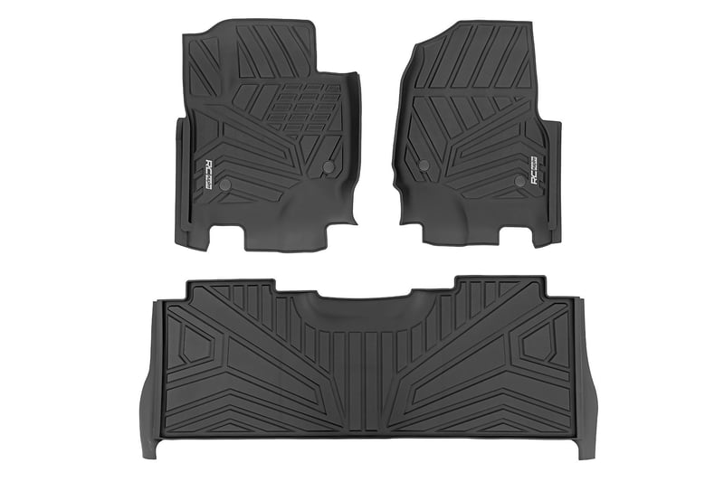 Rough Country - Flex-Fit Floor Mats - Front and Rear - Ford F-250/F-350 Super Duty (17-25) - FF-51712 by Rough Country - fron