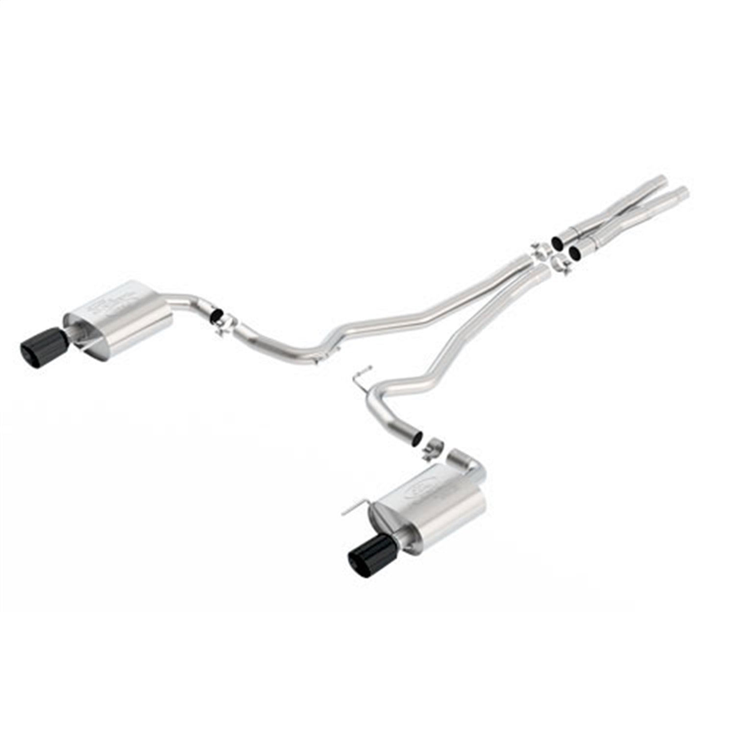 Ford Performance 2015-2017 Mustang GT 5.0L Cat Back Sport Exhaust System-Black Chrome Tips (FRPM-5200-M8SB)