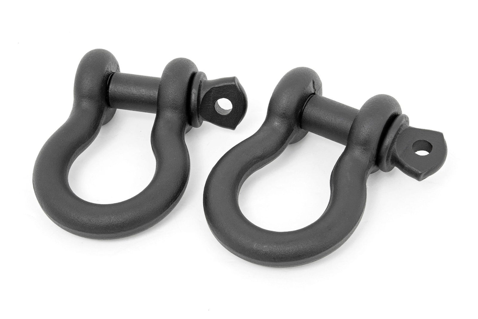 Rough Country - D Ring Shackles - Cast - 3/4" Pin - Pair - Black - RS121 by Rough Country - front view