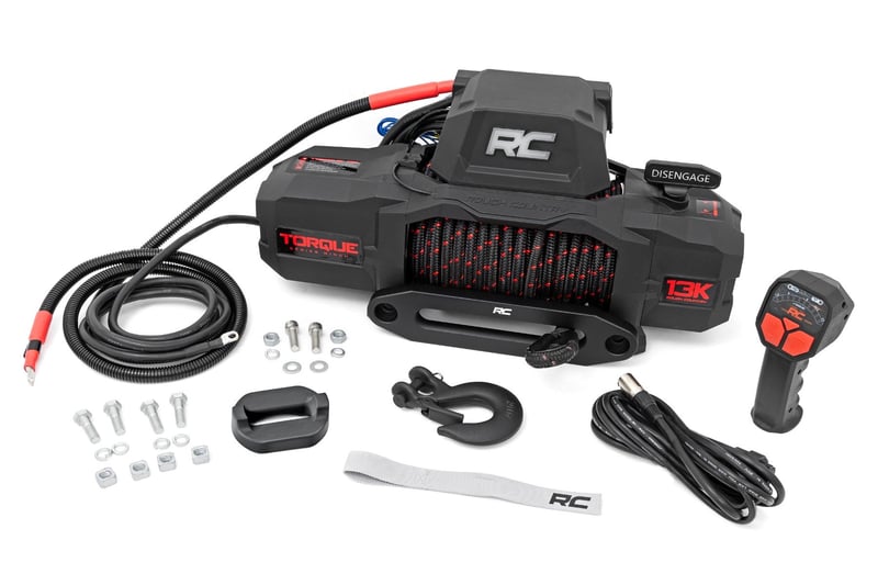 Rough Country - 13000-Lb Pro Series Winch - Synthetic Rope - TS13000S by Rough Country - front view