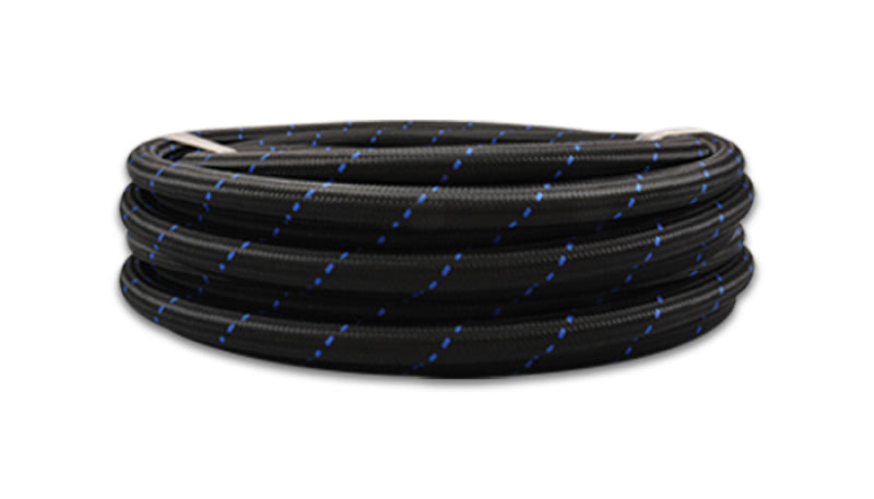 Vibrant -12 AN Two-Tone Black/Blue Nylon Braided Flex Hose (5 foot roll) - 11992B by Vibrant - front view