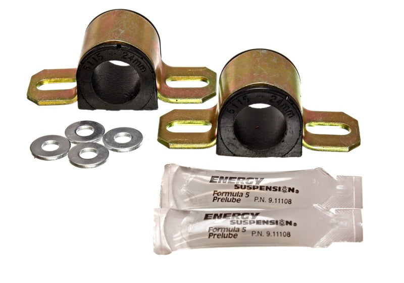Energy Suspension 86-91 Mazda RX7 Black 24mm Front Sway Bar Bushings - 11.5104G for 1986-1991 Mazda RX 7 - front view