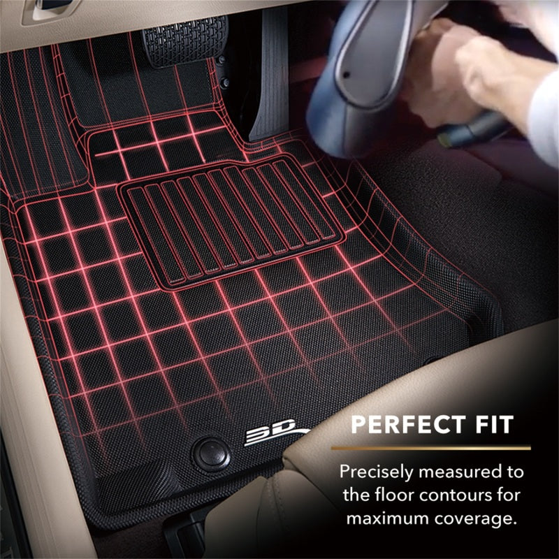 3D MAXpider 2023 Kia Sportage Hybrid Kagu 1st  &amp; 2nd Row Floormat - Black