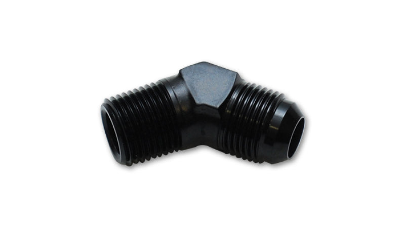 Vibrant -10AN to 1/2in NPT 45 degree elbow adapter fitting - 10297 by Vibrant - front view