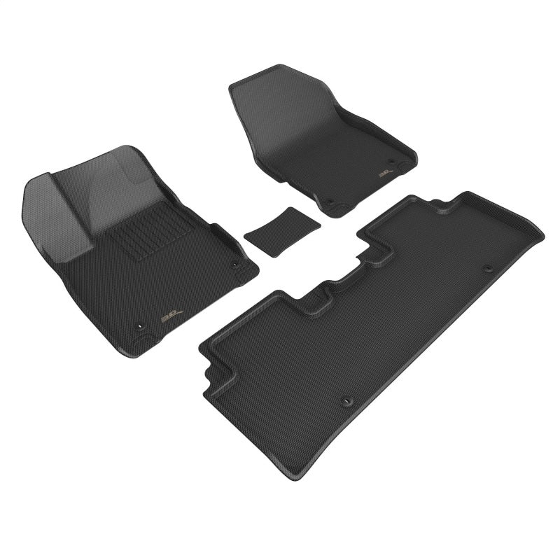 3D MAXpider 2022 Kia EV6 Kagu 1st & 2nd Row Floormat - Black - ACEL1KA07101509