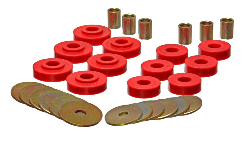 Energy Suspension GM Corvette Red Body Mount Set - 3.4102R for 1963-1969 Chevrolet Corvette - front view