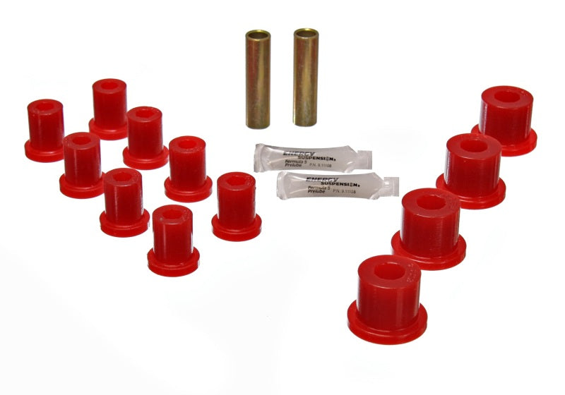 Energy Suspension Jeep Spring Bushing Set - Red - 2.2116R for 1976-1986 Jeep CJ7 - front view