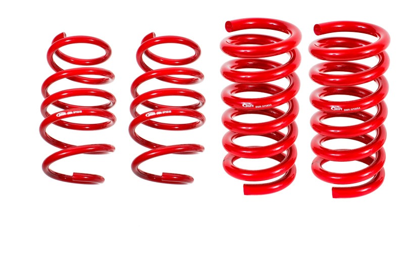 BMR 15-23 S550 Mustang Handling Version Lowering Springs (Set Of 4) - Red - SP083R for 2015-2023 Ford Mustang - front view