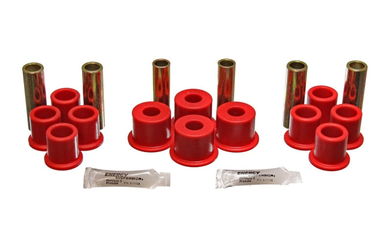 Energy Suspension 8/81-96 Ford F100/F150 2WD Red Rear Leaf Spring Bushing Set - 4.2122R for 1982-1996 Ford F 150 - front view