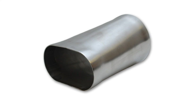 Vibrant 3.5in oval (Nominal) x 3.5in Round Transiton adapter T304 SS 6in long - 13171 by Vibrant - front view
