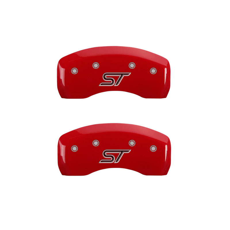 MGP 4 Caliper Covers Engraved Front &amp; Rear ST Red finish silver letters