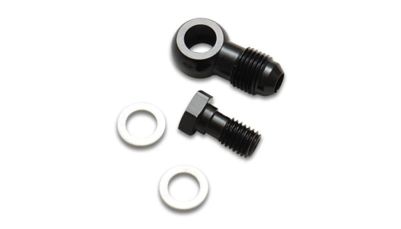 Vibrant -6AN Male Banjo Fitting 10mm x 1.25 Metric Aluminum w/2 Washers - 11526 by Vibrant - front view