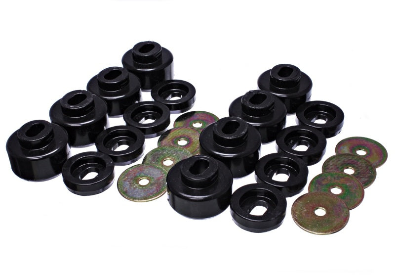 Energy Suspension 07-10 Chevy K2500/3500HD Body Mount Set - Black - 3.4162G for 2007-2010 Chevrolet Silverado 2500 - front vi