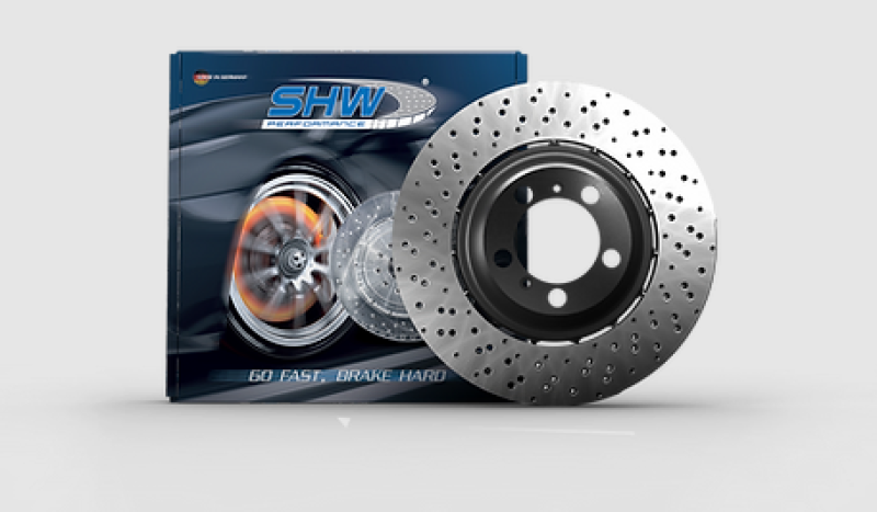 SHW 08-13 BMW M3 4.0L Right Front Cross-Drilled Lightweight Brake Rotor (34112283802)