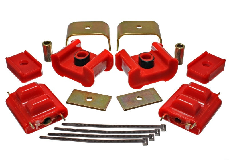 Energy Suspension 73-84 K5 Blazer 4WD Fullsize Red Complete Motor&Trans Mount Set Zinc Finish - 3.1124R for 1977-1984 Chevrol