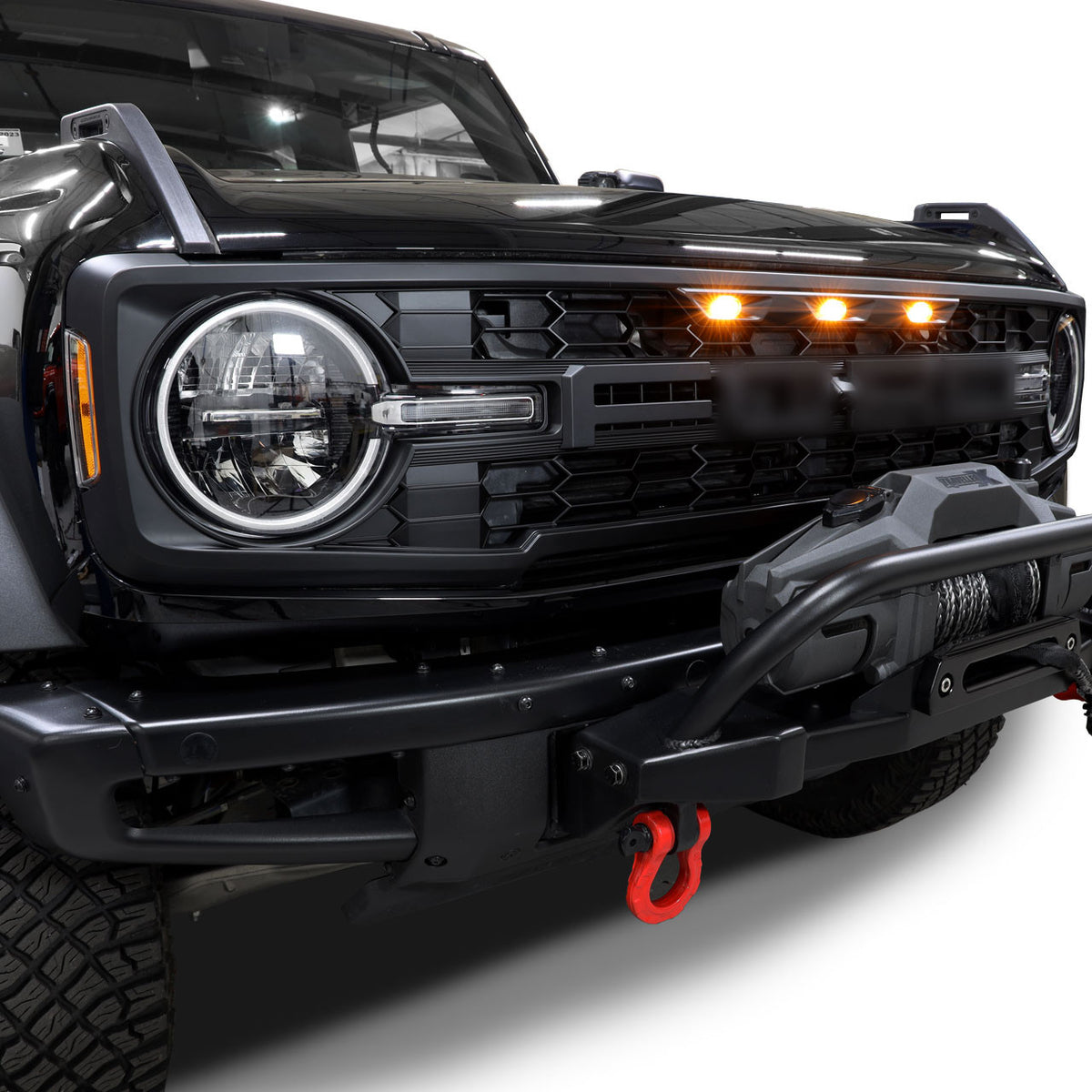 IAG I-Line Front Grille Matte Black Raptor Style for 2021+ Ford Bronco