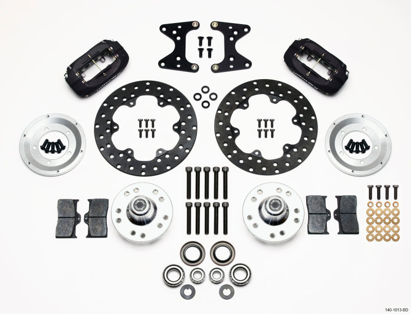 Wilwood Forged Dynalite Front Drag Kit Drilled Rotor 71-80 Pinto/Mustang II Disc &amp; Drum