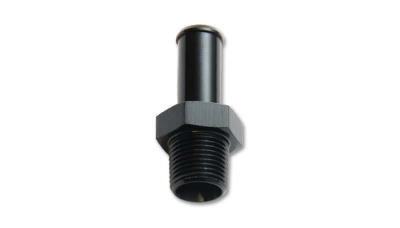 Vibrant 1/16in NPT to 1/4in Barb Straight Fitting - Aluminum - 11642F by Vibrant - front view