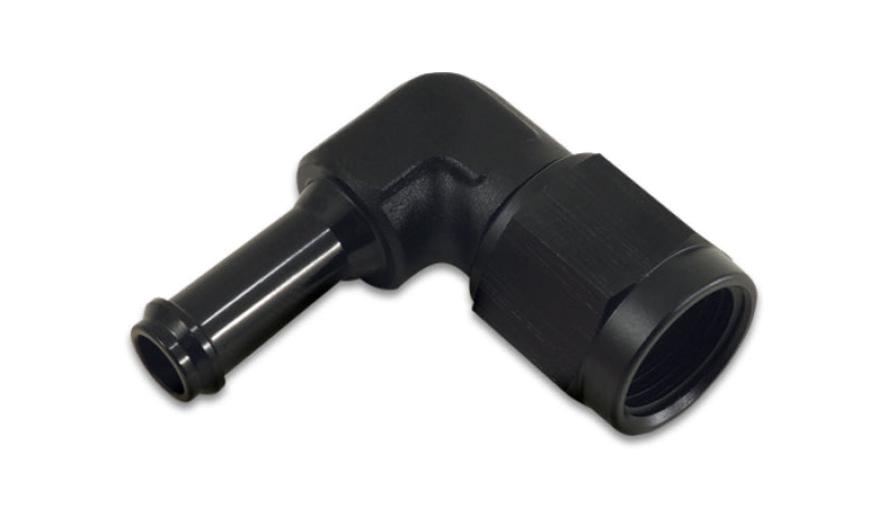 Vibrant -8AN to 1/2in Hose Barb 90 Degree Adapter - Anodized Black - 12028 by Vibrant - front view