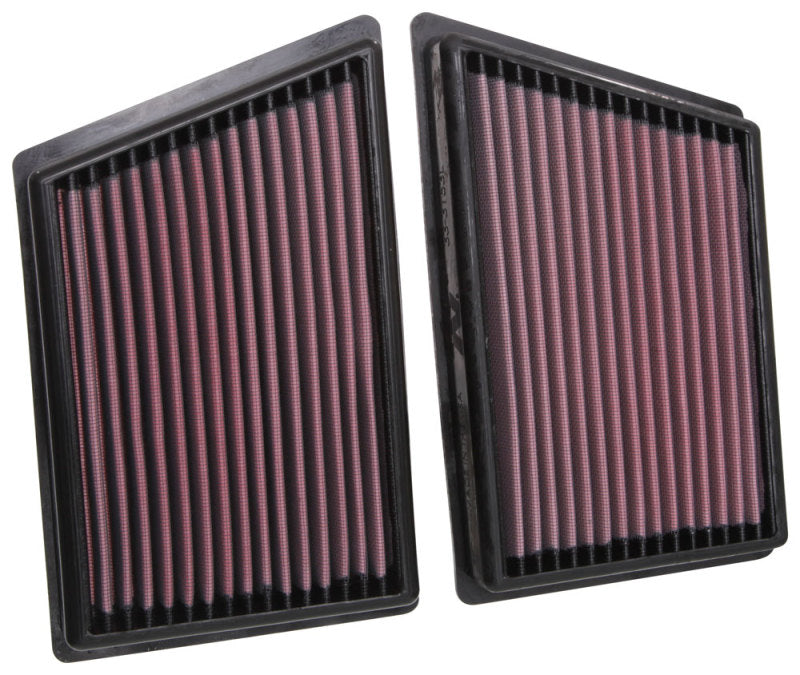 K&N 19 Porsche 911 3.0L H6 F/I Drop In Replacement Air Filter - 33-3153 for 2019-2022 Porsche 911 - front view