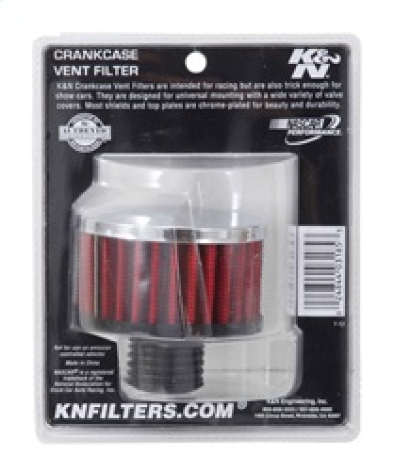 K&amp;N .5in Flange ID x 3in OD x 3.25in H Rubber Base Crankcase Vent Filter