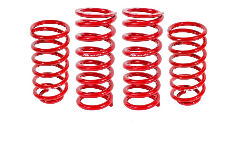 BMR 79-04 Fox Mustang Lowering Spring Kit (Set Of 4) - Red - SP027R for 1979-2004 Ford Mustang - front view