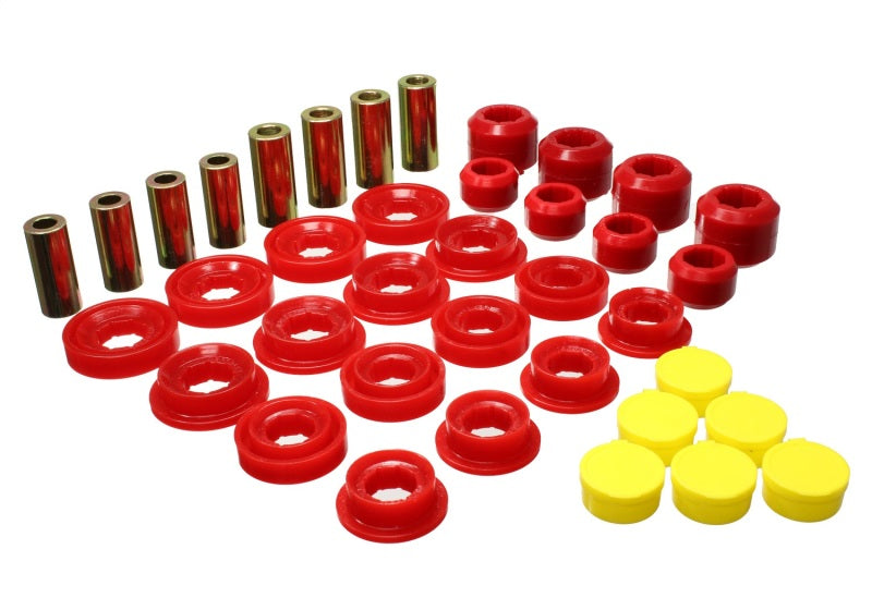 Energy Suspension 03-09 Ram 1500 Pickup 4WD Control Arm Bushing Set - Red - 5.3145R for 2003-2009 Dodge Ram 2500 - front view