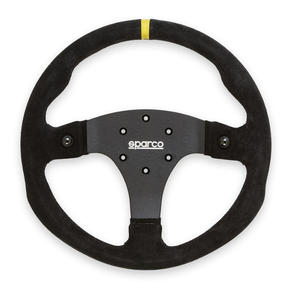 Sparco Steering Wheel R330B Suede w/ Button - 015R330PSO