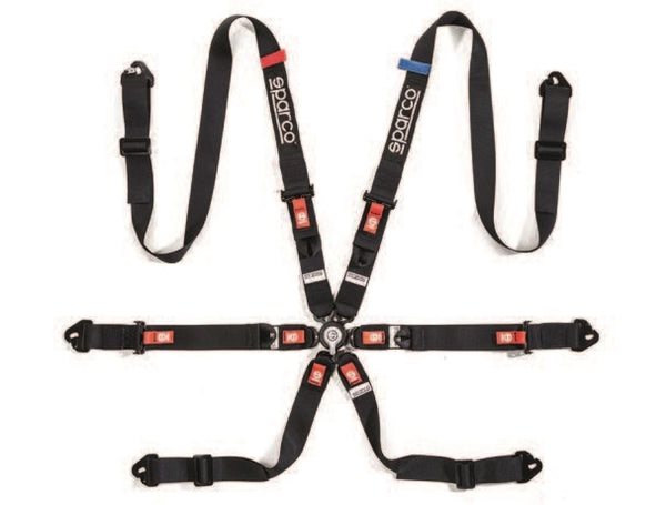 Sparco Belt Prime H2 6-Point FHR 2in Harness - Black - 04821H1NR