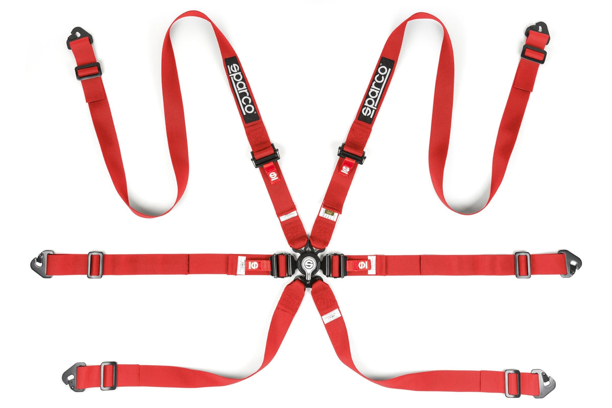 Sparco Belt H-2 PD 6-Point 2in Harness - Black - BRN0002B0K0100N