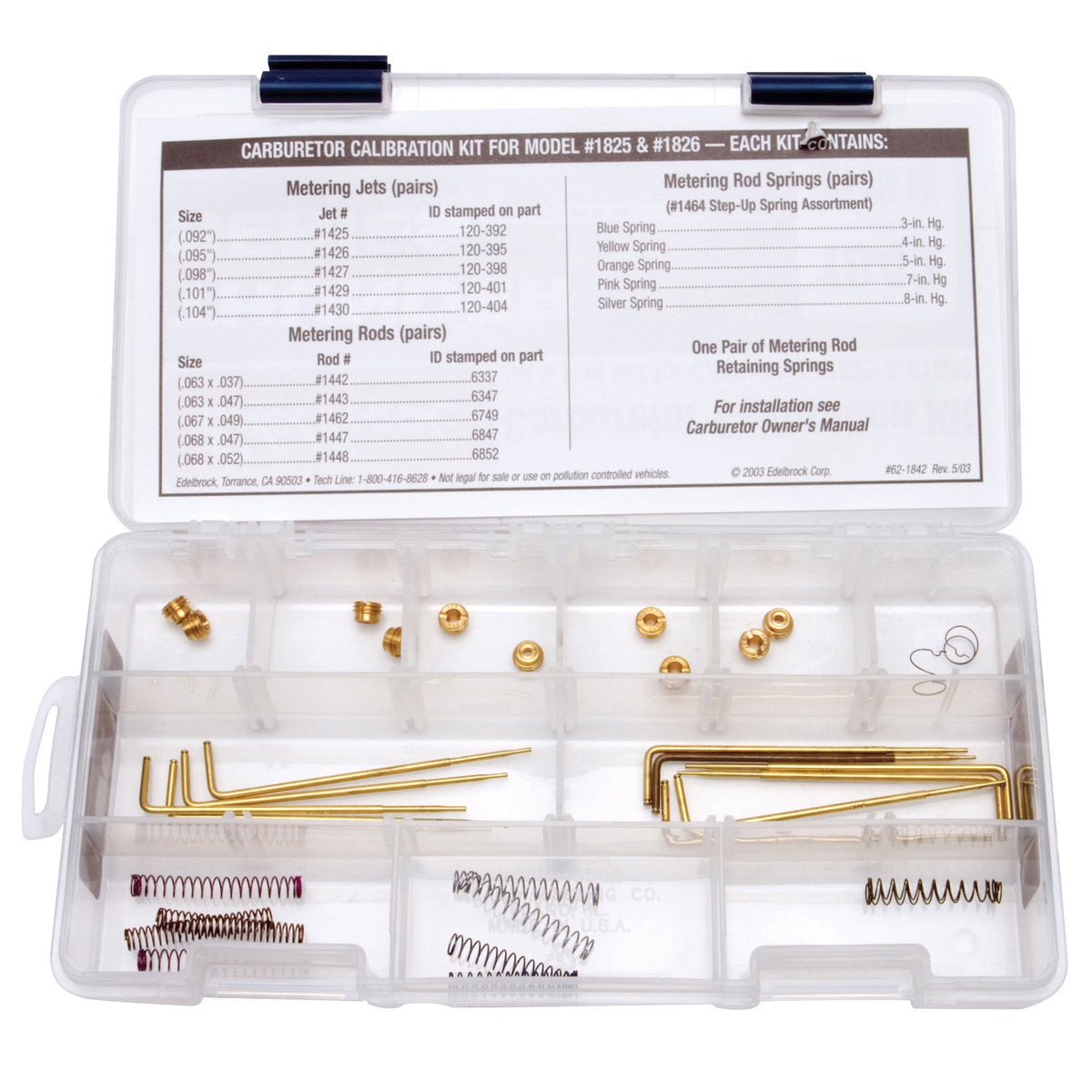 Edelbrock Calibration Kit for 1825/1826 - 1842