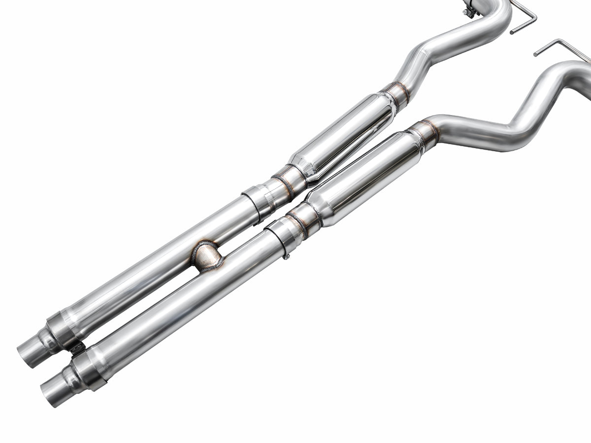 AWE 2024 Ford Mustang Dark Horse S650 RWD Track Edition Catback Exhaust w/ Quad Chrome Silver Tips - 3020-42375