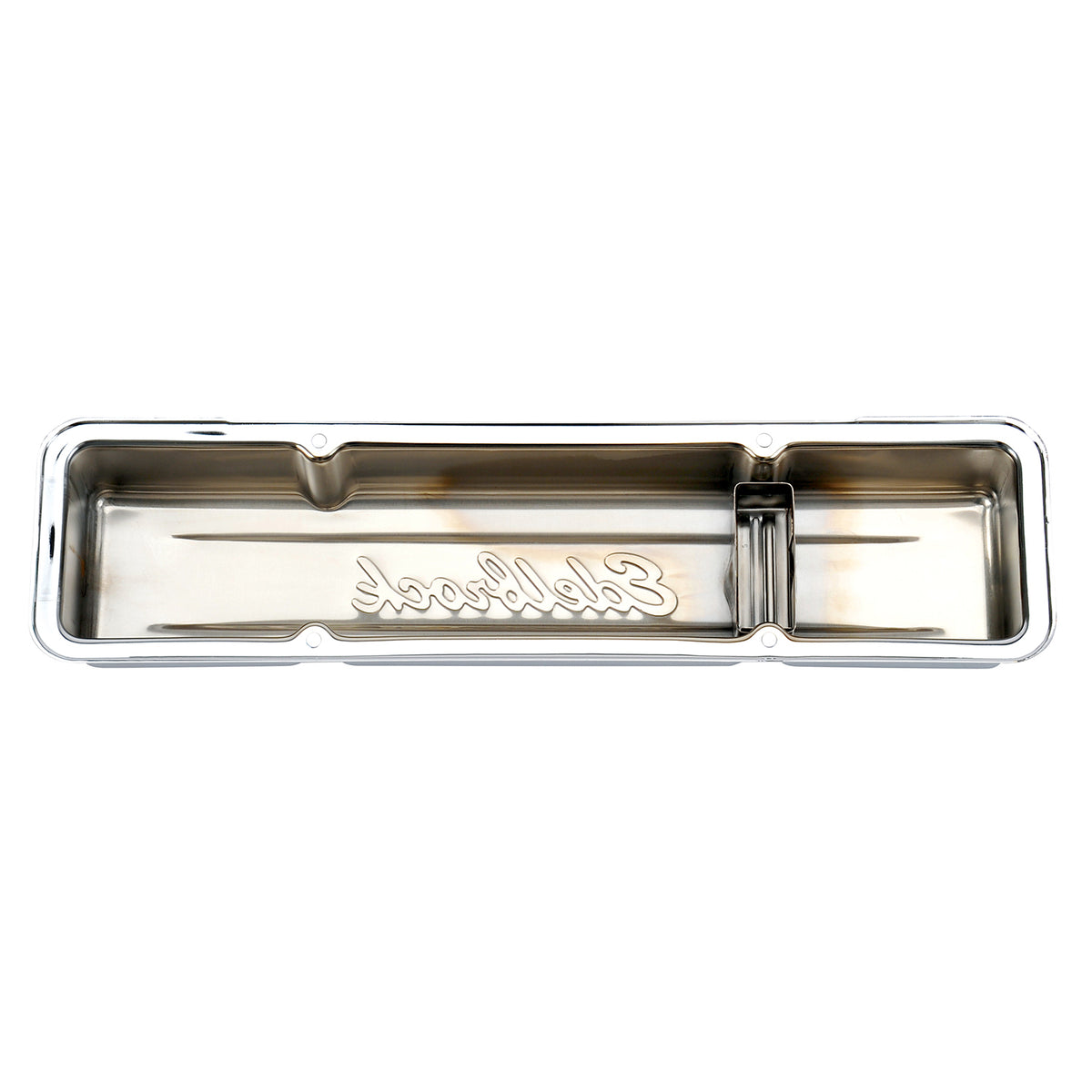 Edelbrock Valve Cover Signature Series Chevrolet 1959-1986 262-400 CI V8 Low Chrome - 4449