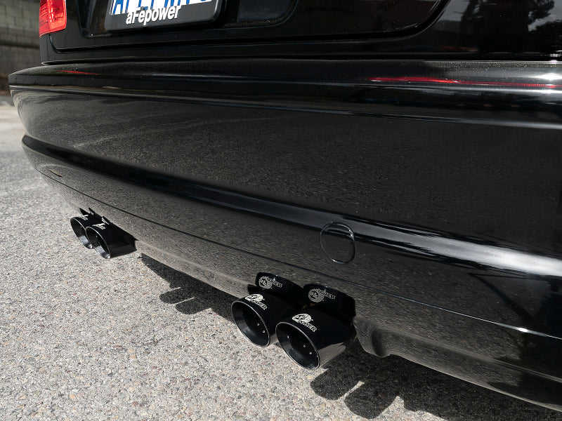 aFe MACH ForceXP 2.5 IN 304 Stainless Steel Cat-Back Exhaust System w/ Black Tips 01-06 BMW M3 (E46) - 49-36344-B