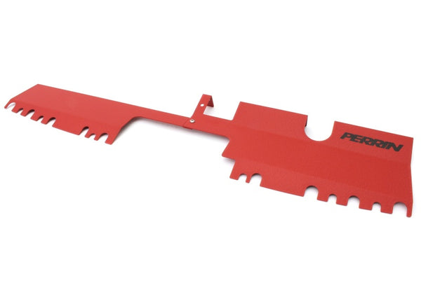 Perrin 15-21 WRX/STI Radiator Shroud (With OEM Intake Scoop) - Red - PSP-ENG-512-4RD for 2015-2021 Subaru WRX STI - front vie