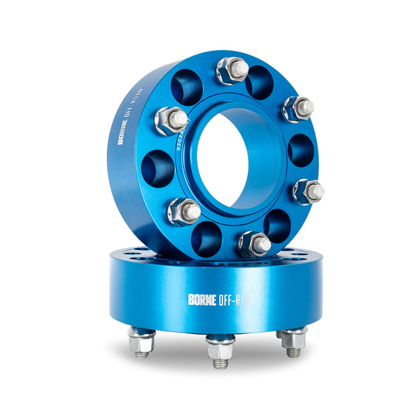 Borne Off-Road Wheel Spacers - 6x139.7 - 93.1 - 50mm - M12 - Blue - BNWS-001-500BL by Borne Off-Road - front view
