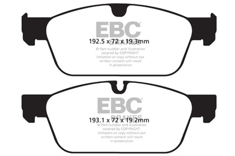 EBC 13-16 Mercedes-Benz GL350 3.0 TD AMG Package Ultimax2 Front Brake Pads - UD1636 for 2013-2016 Mercedes Benz GL - front vi
