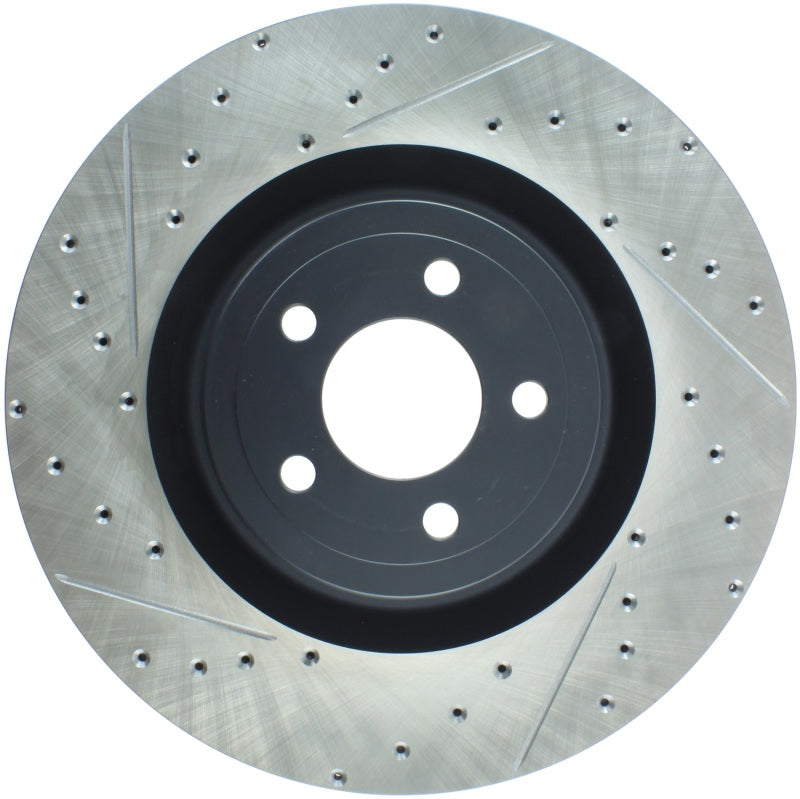 StopTech Slotted &amp; Drilled Sport Brake Rotor - 2015 Ford Mustang GT - Front Right - 127.61116R