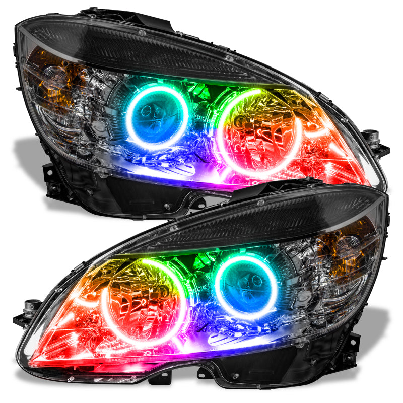 Oracle 08-11 Mercedes Benz C-Class Pre-Assem. Headlights Chrome Housing- w/2.0 Cntrl SEE WARRANTY - 7115-333