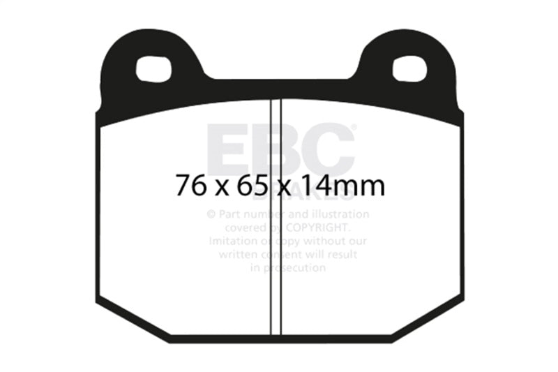 EBC 03-04 Infiniti G35 3.5 (Manual) (Brembo) Greenstuff Rear Brake Pads - DP21537 for 2017-2022 Subaru BRZ - front view