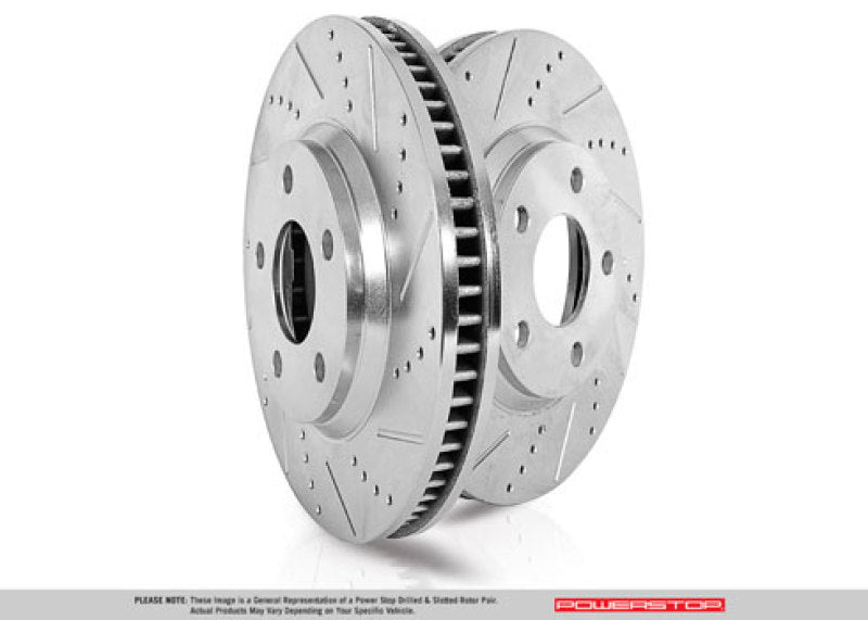 Power Stop 20-21 Jeep Gladiator Rear Evolution Drilled & Slotted Rotor - Pair - AR8396XPR for 2020-2025 Jeep Gladiator