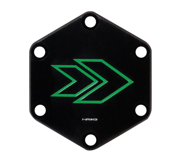 NRG Arrow Engraved Horn Delete Button- Green - STR-620GN - front view
